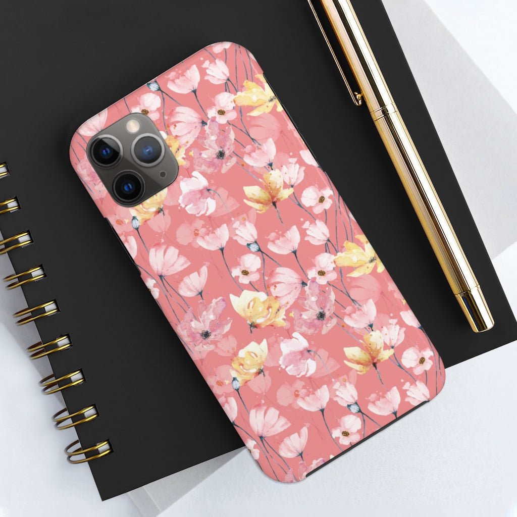 Pink Floral Tough Phone Case - Super-Cute & Impact Resistant for iPhones & Samsung - We Love Your Gift