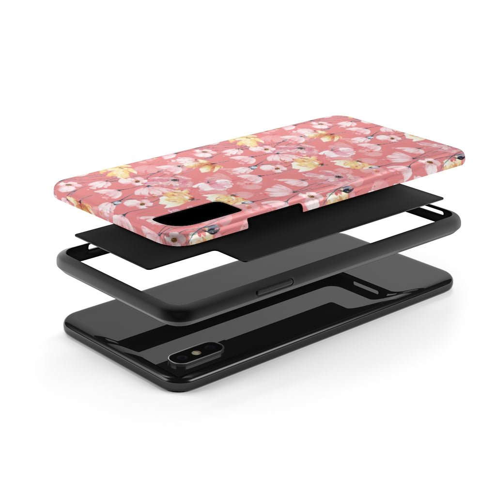 Pink Floral Tough Phone Case - Super-Cute & Impact Resistant for iPhones & Samsung - We Love Your Gift