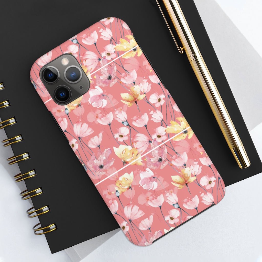 Pink Floral Tough Phone Case - Super-Cute & Impact Resistant for iPhones & Samsung - We Love Your Gift