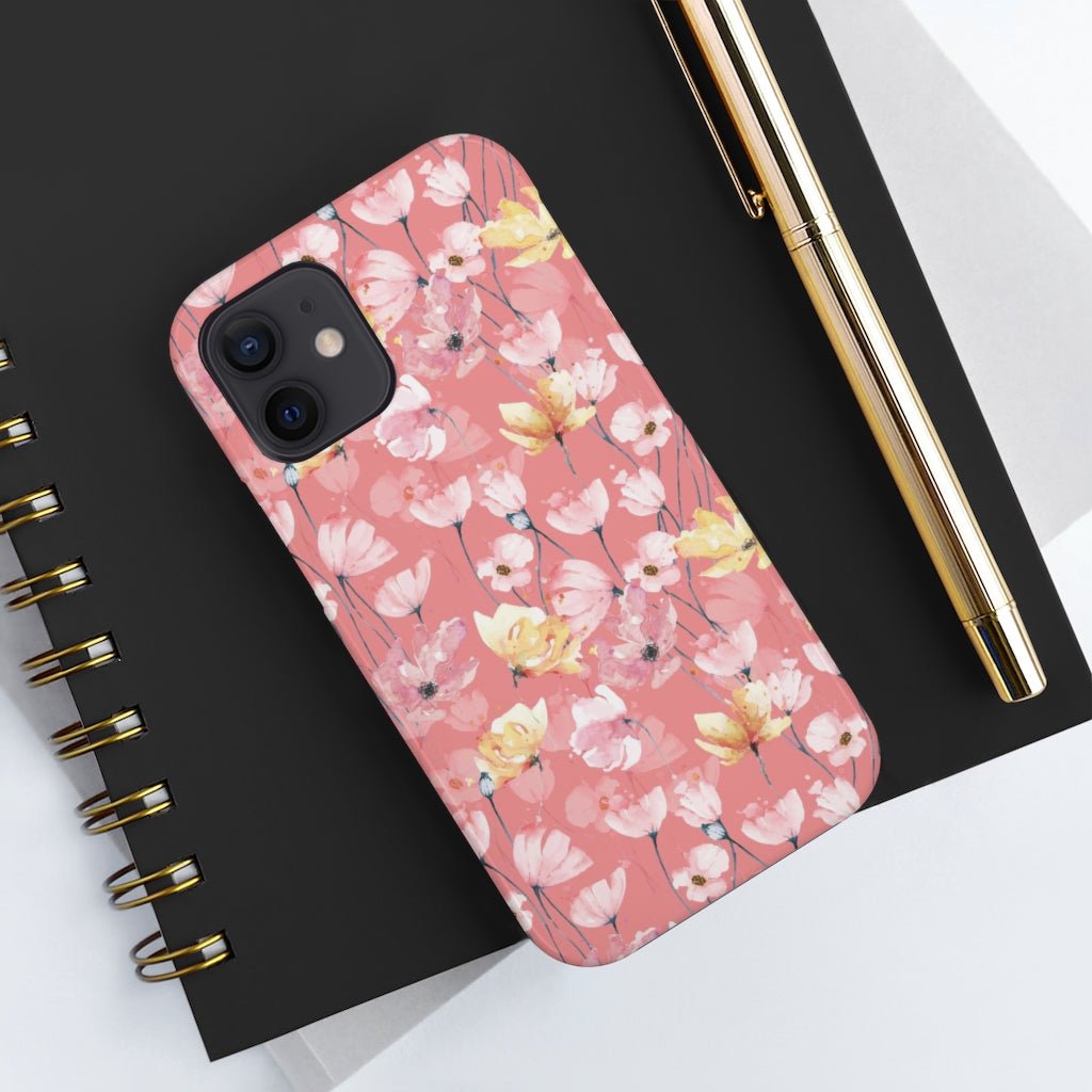 Pink Floral Tough Phone Case - Super-Cute & Impact Resistant for iPhones & Samsung - We Love Your Gift