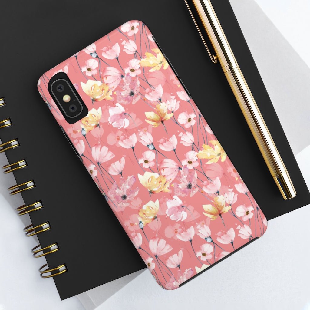 Pink Floral Tough Phone Case - Super-Cute & Impact Resistant for iPhones & Samsung - We Love Your Gift