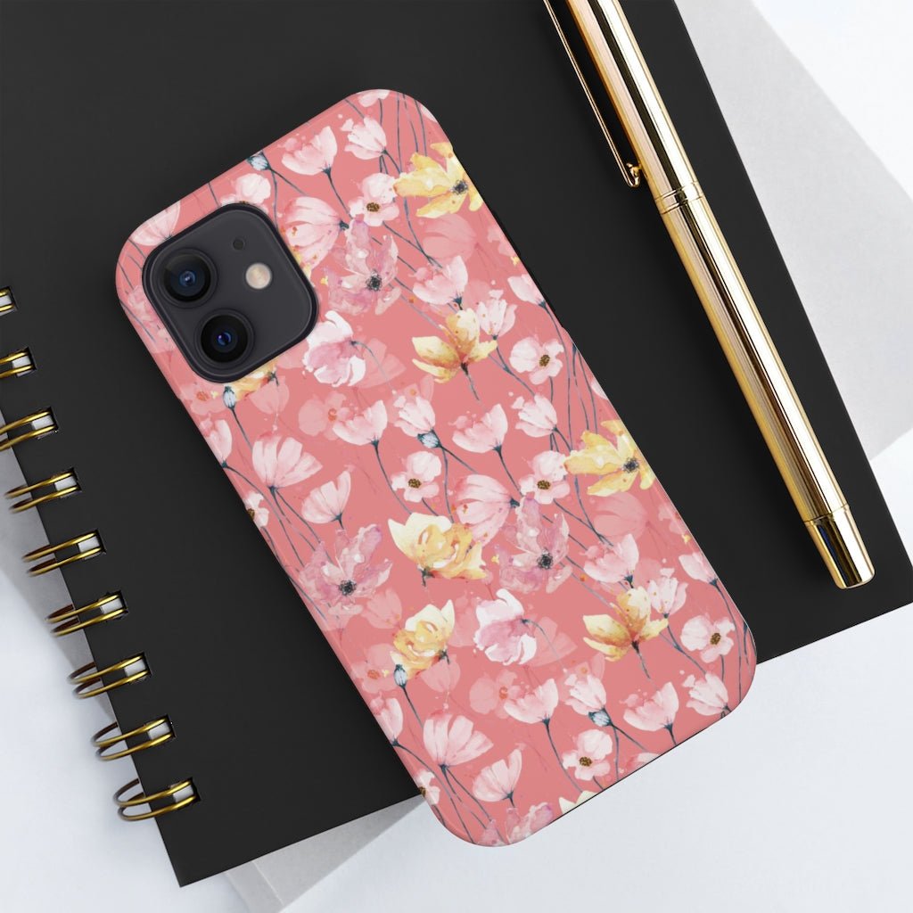 Pink Floral Tough Phone Case - Super-Cute & Impact Resistant for iPhones & Samsung - We Love Your Gift