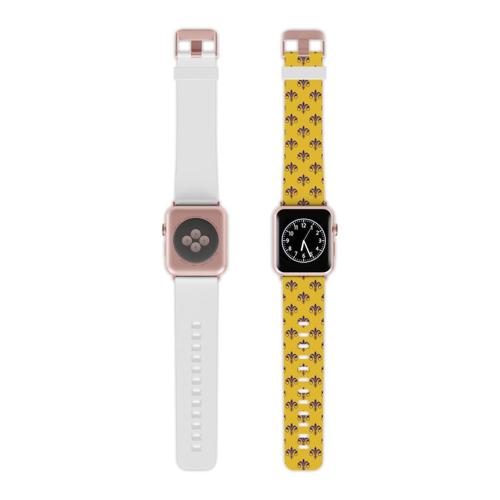 Purple & Gold Fleur De Lis Apple Watch Band - We Love Your Gift