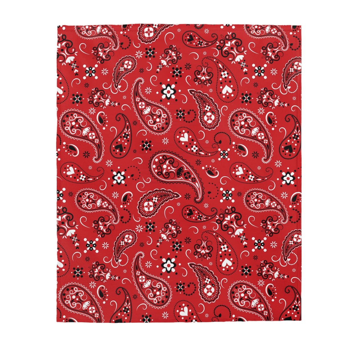 Red Bandana Velveteen Plush Blanket - Super Soft, Warm & Cozy - We Love Your Gift