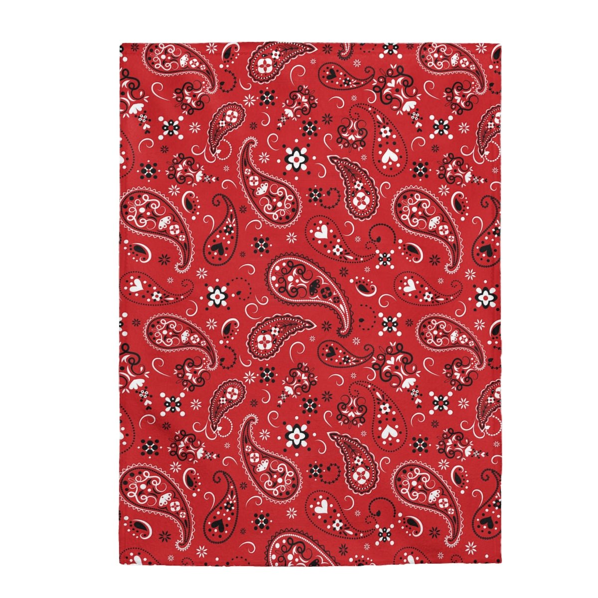 Red Bandana Velveteen Plush Blanket - Super Soft, Warm & Cozy - We Love Your Gift