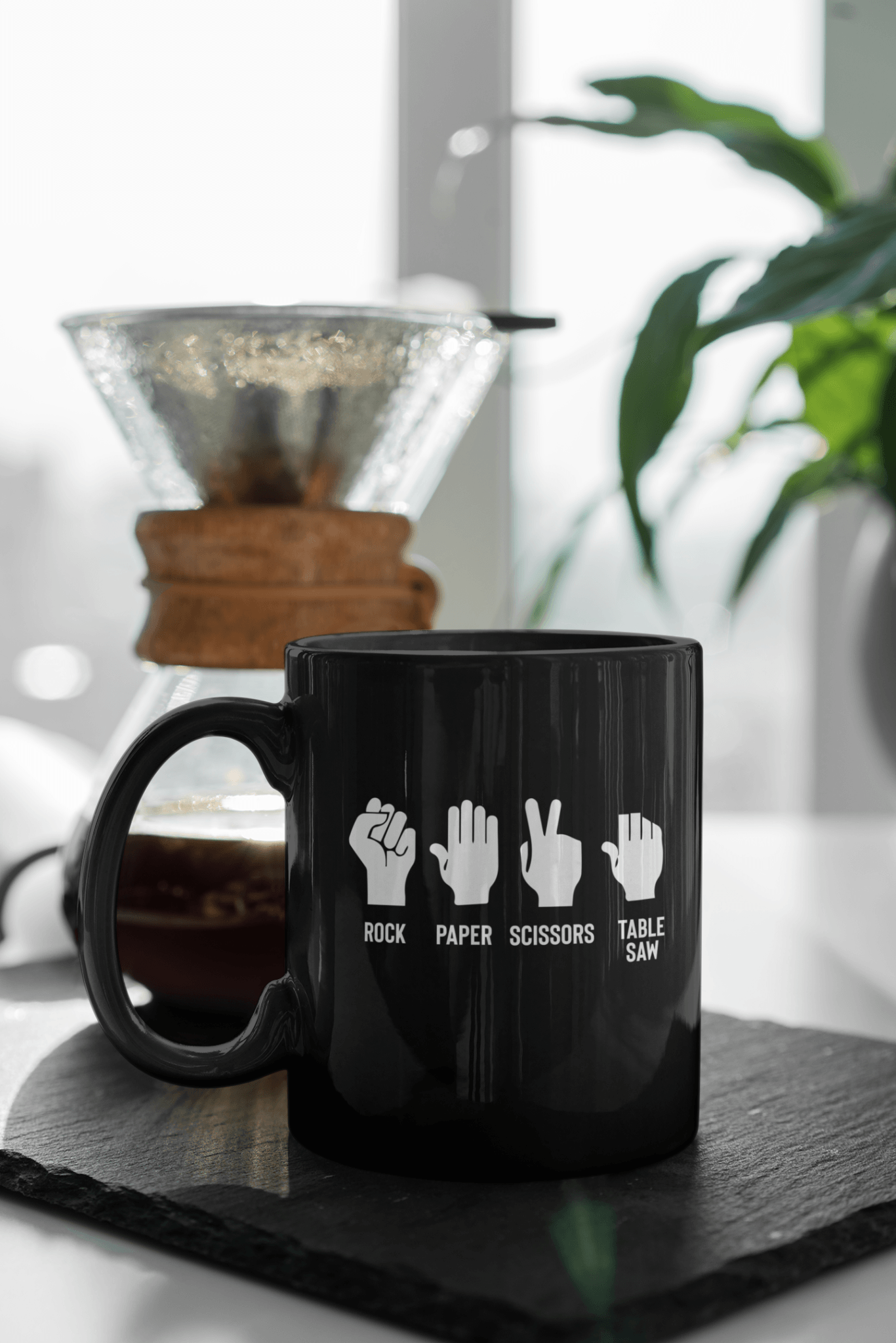 Rock Paper Scissors Table Saw Mug - We Love Your Gift