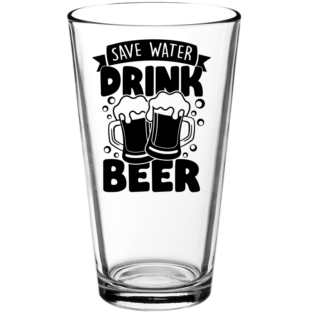 Save Water Drink Beer Funny Pint Glass v2 - We Love Your Gift