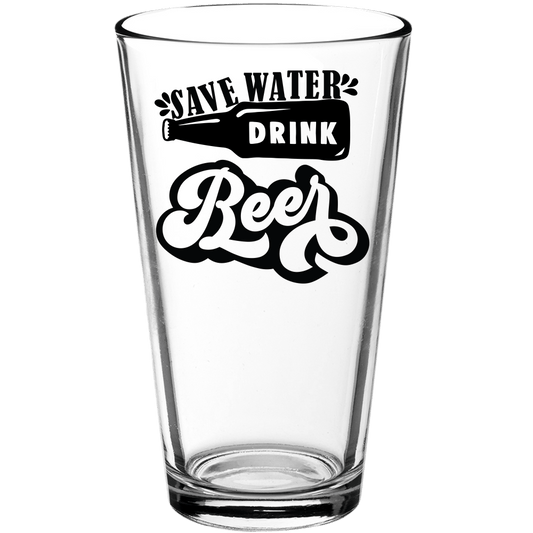 Save Water Drink Beer Funny Pint Glass v3 - We Love Your Gift