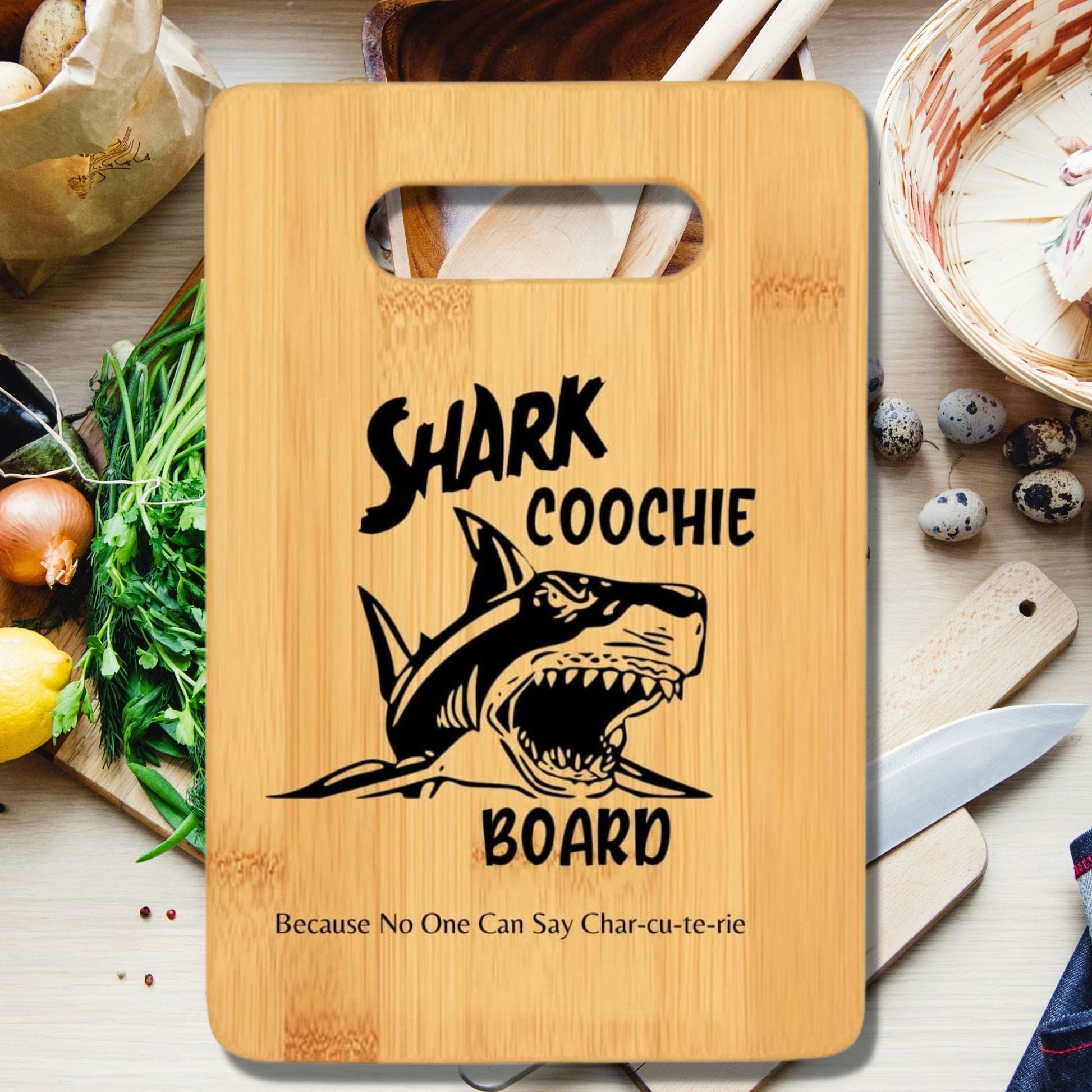 Shark Coochie Cutting Board v3 - We Love Your Gift