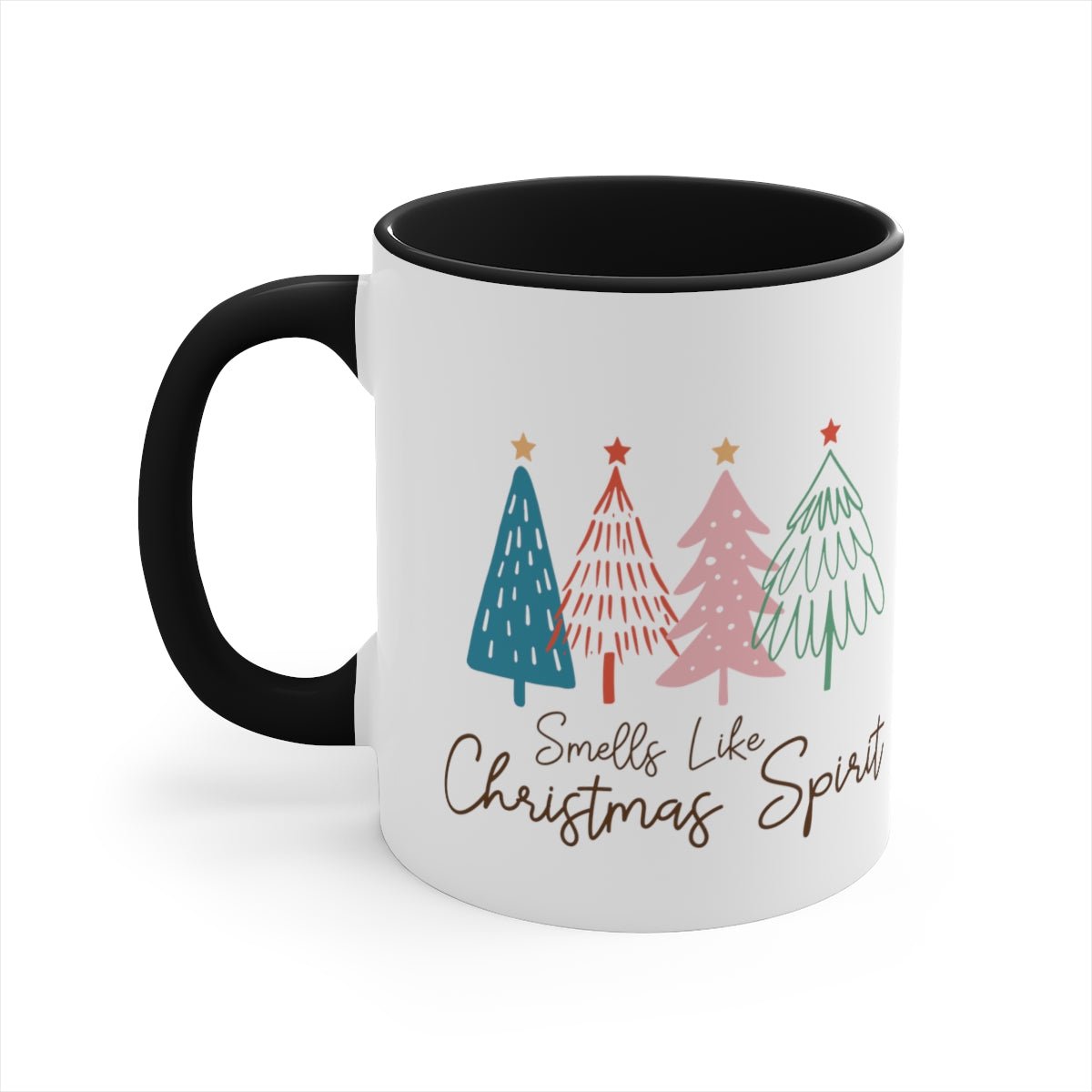 Smells Like Christmas Spirit - Color Handled Funny Mug - We Love Your Gift