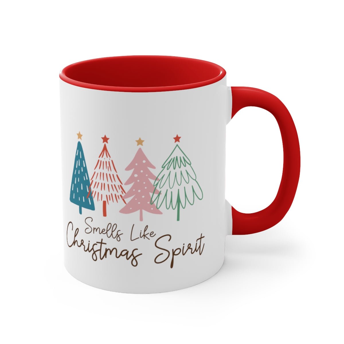 Smells Like Christmas Spirit - Color Handled Funny Mug - We Love Your Gift