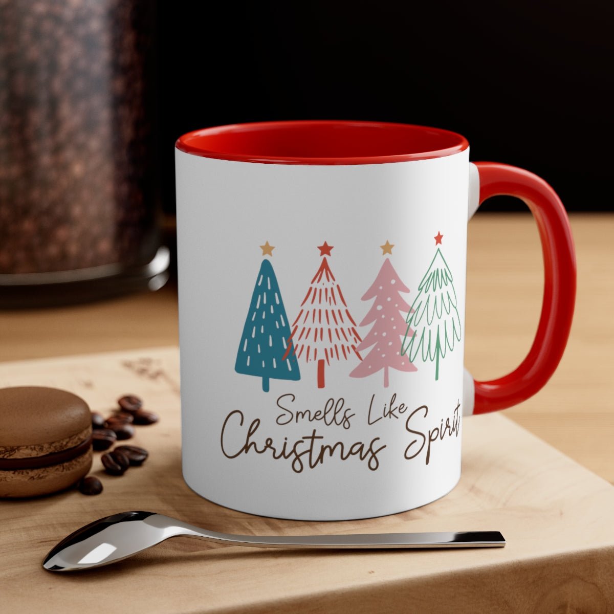 Smells Like Christmas Spirit - Color Handled Funny Mug - We Love Your Gift