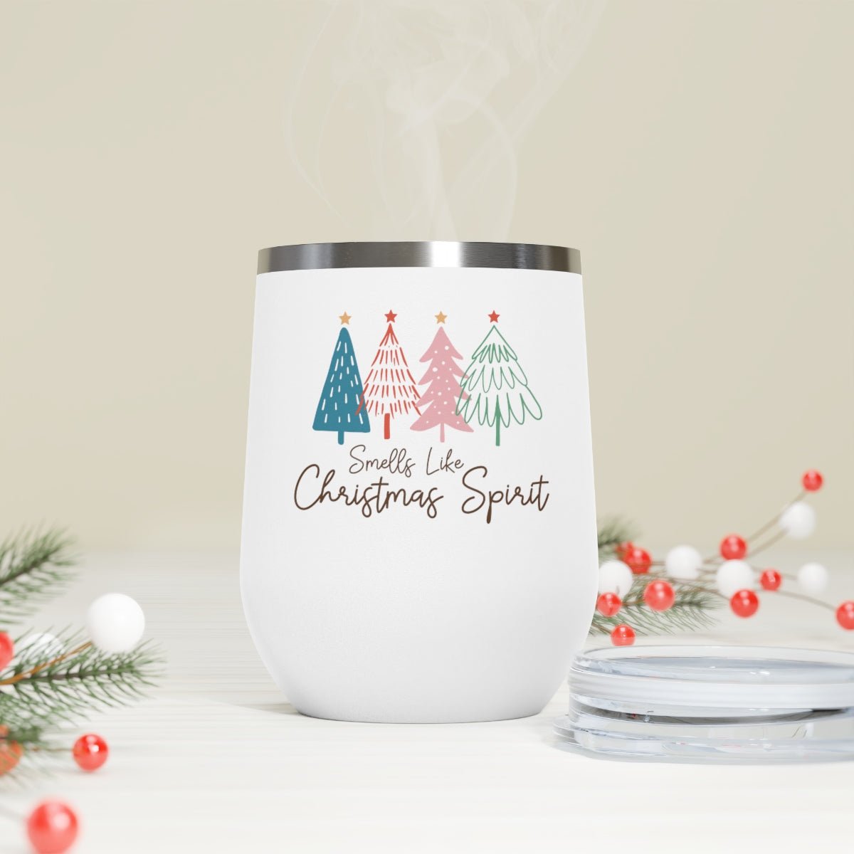 Smells Like Christmas Spirit - Holiday 12oz Insulated Wine Tumbler - We Love Your Gift