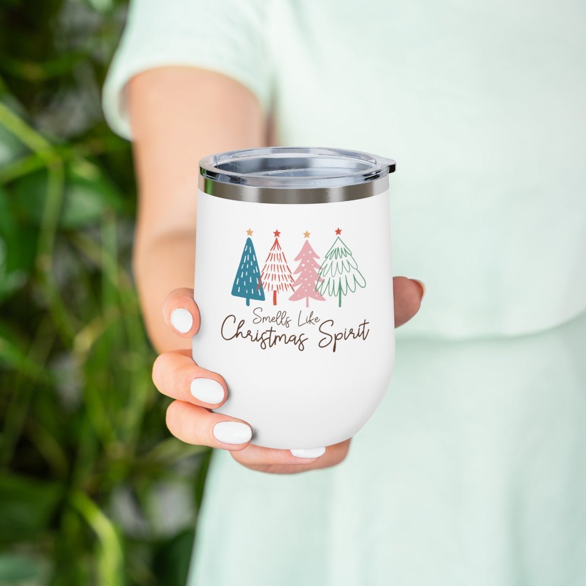 Smells Like Christmas Spirit - Holiday 12oz Insulated Wine Tumbler - We Love Your Gift