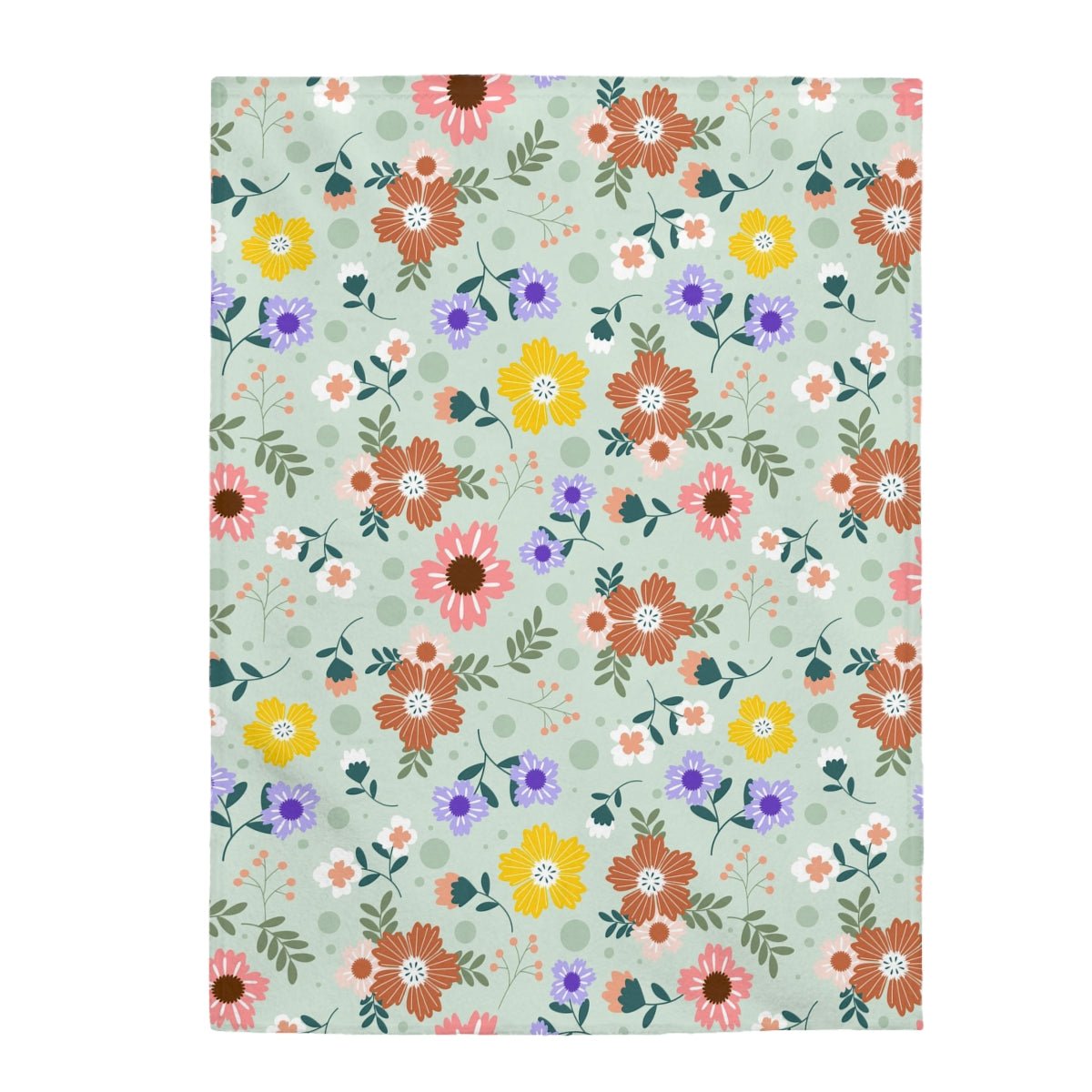 Springtime Flowers Velveteen Plush Blanket - Super Soft, Warm & Cozy - We Love Your Gift