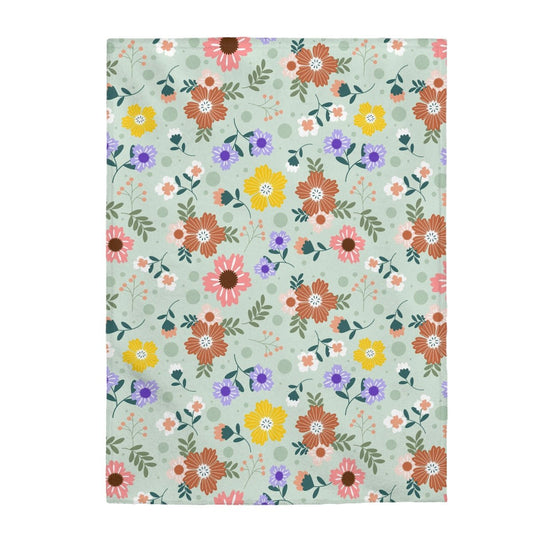 Springtime Flowers Velveteen Plush Blanket - Super Soft, Warm & Cozy - We Love Your Gift