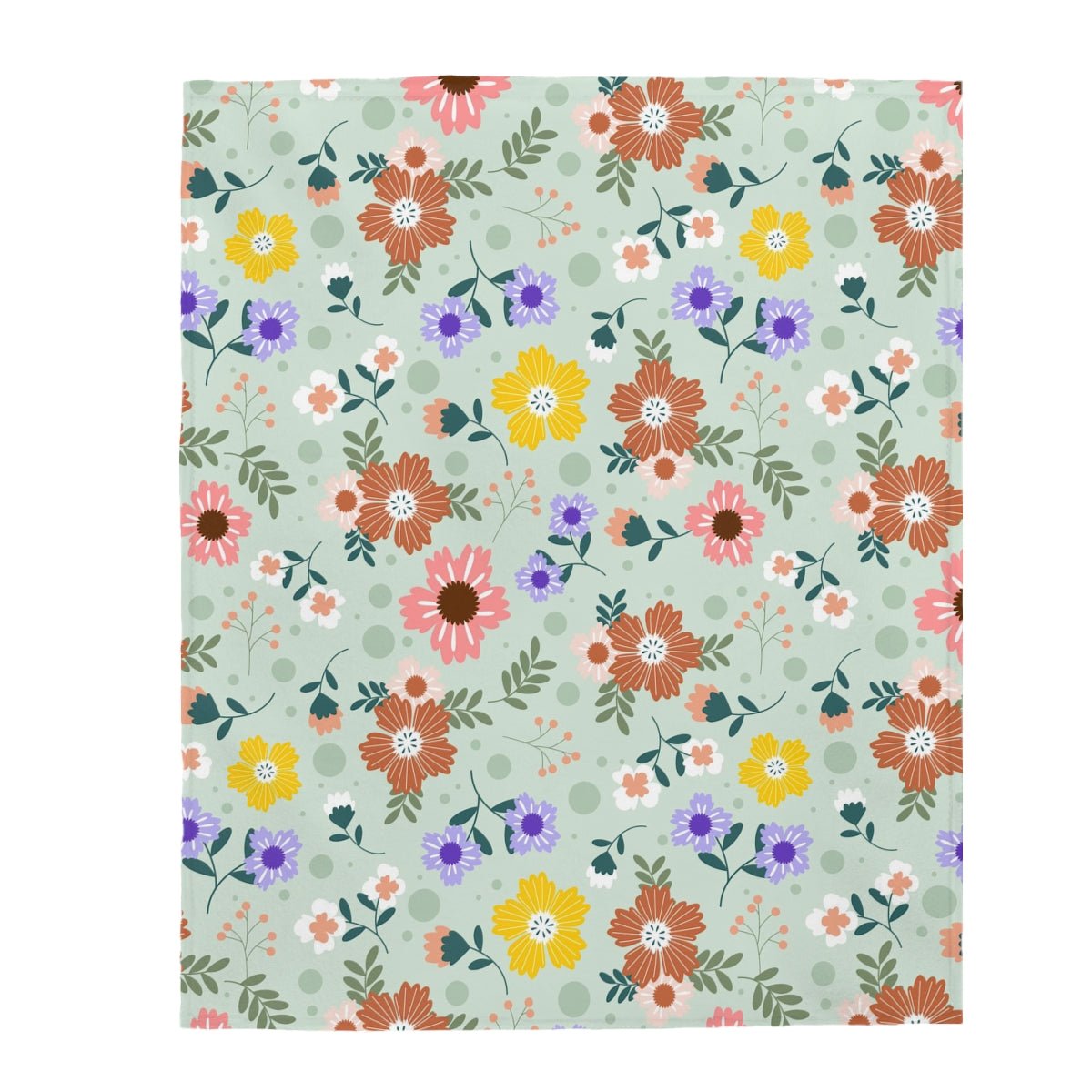 Springtime Flowers Velveteen Plush Blanket - Super Soft, Warm & Cozy - We Love Your Gift