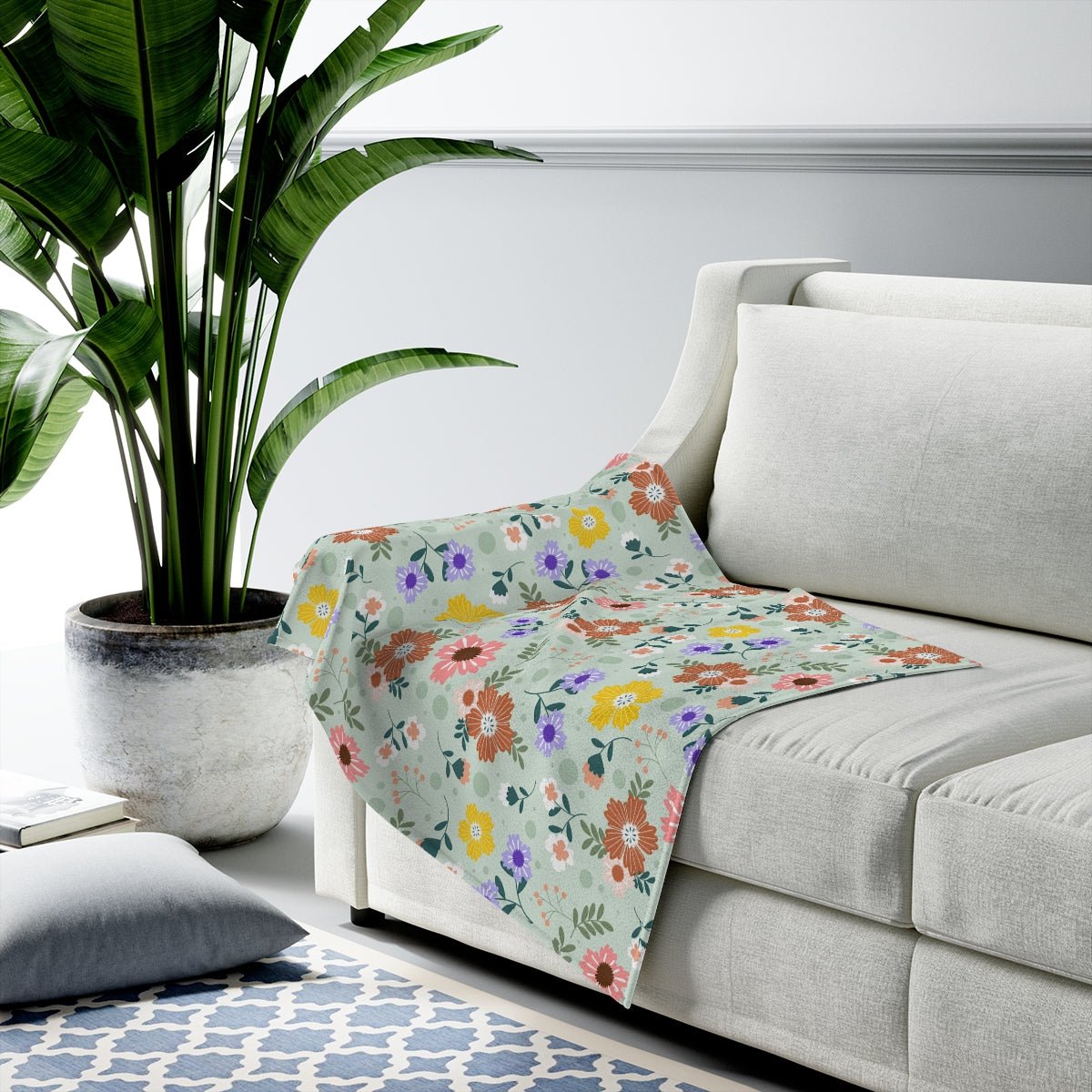 Springtime Flowers Velveteen Plush Blanket - Super Soft, Warm & Cozy - We Love Your Gift