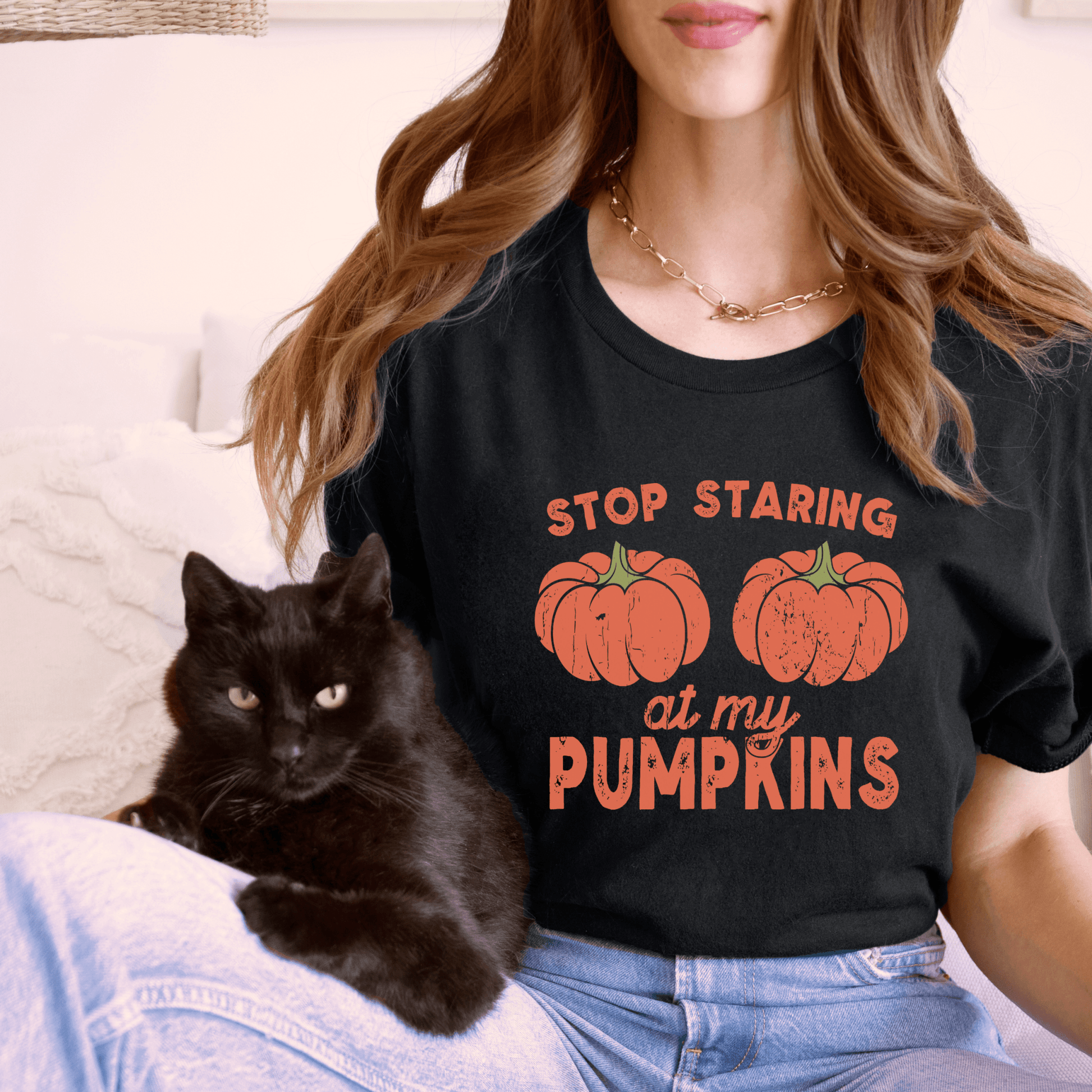 Stop Starring at my Pumpkins Shirt Print for Fall - We Love Your Gift