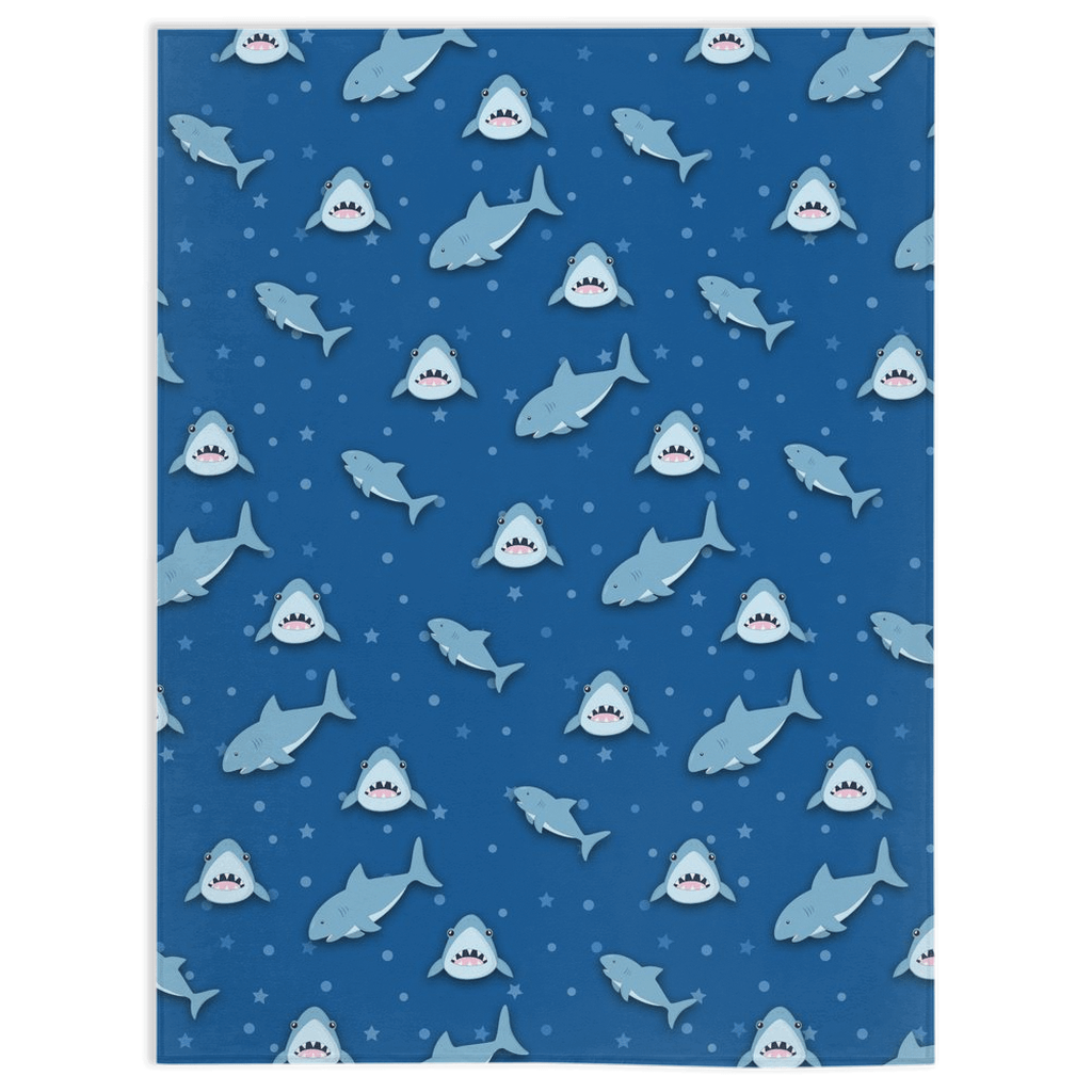 Swimming Sharks Minky Blankets - We Love Your Gift