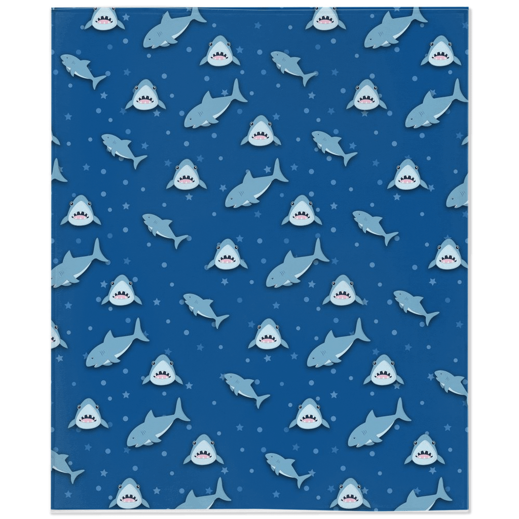 Swimming Sharks Minky Blankets - We Love Your Gift