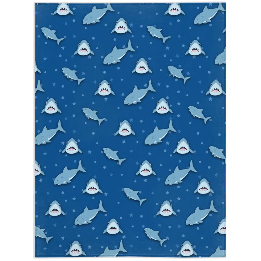 Swimming Sharks Minky Blankets - We Love Your Gift