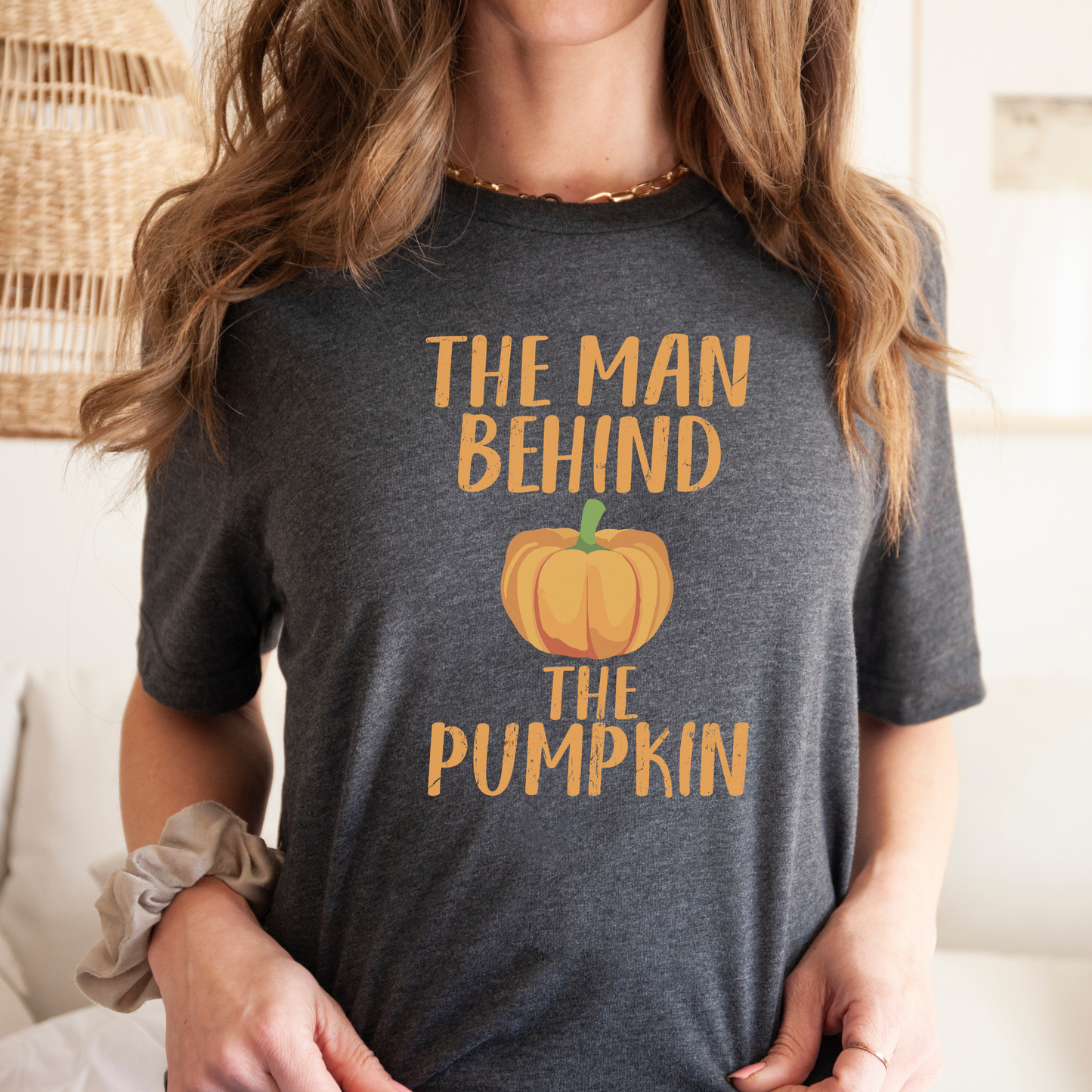 The Man Behind The Pumpkin Shirt Print for Fall