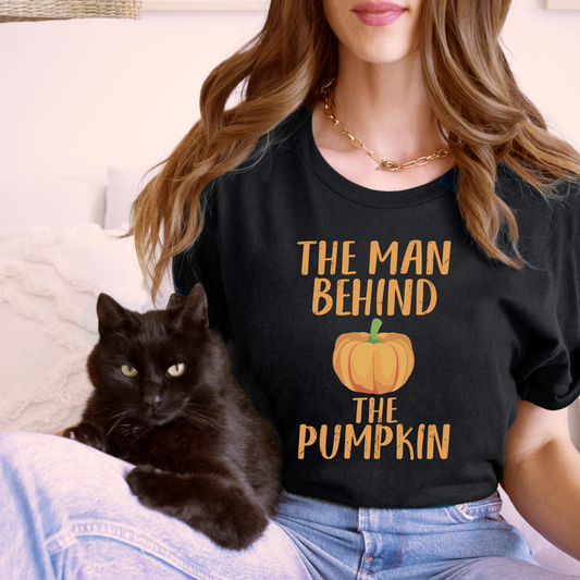 The Man Behind The Pumpkin Shirt Print for Fall