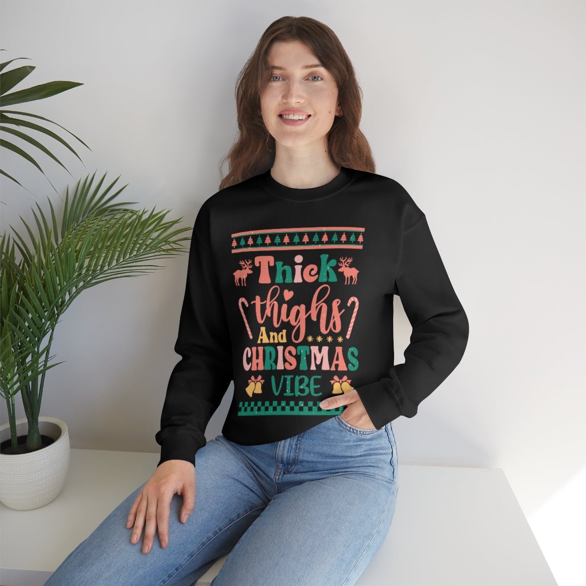 Thick Thighs & Christmas Vibe Ugly Christmas Sweater - We Love Your Gift