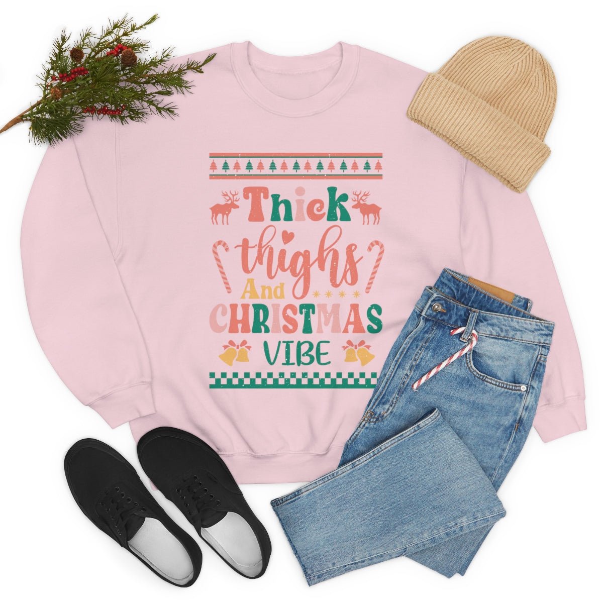 Thick Thighs & Christmas Vibe Ugly Christmas Sweater - We Love Your Gift