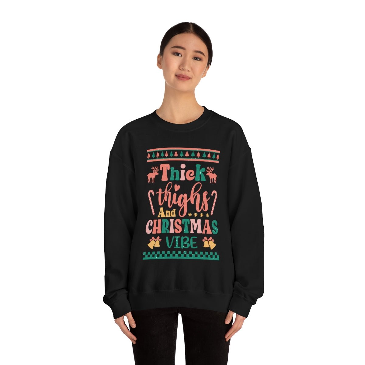 Thick Thighs & Christmas Vibe Ugly Christmas Sweater - We Love Your Gift