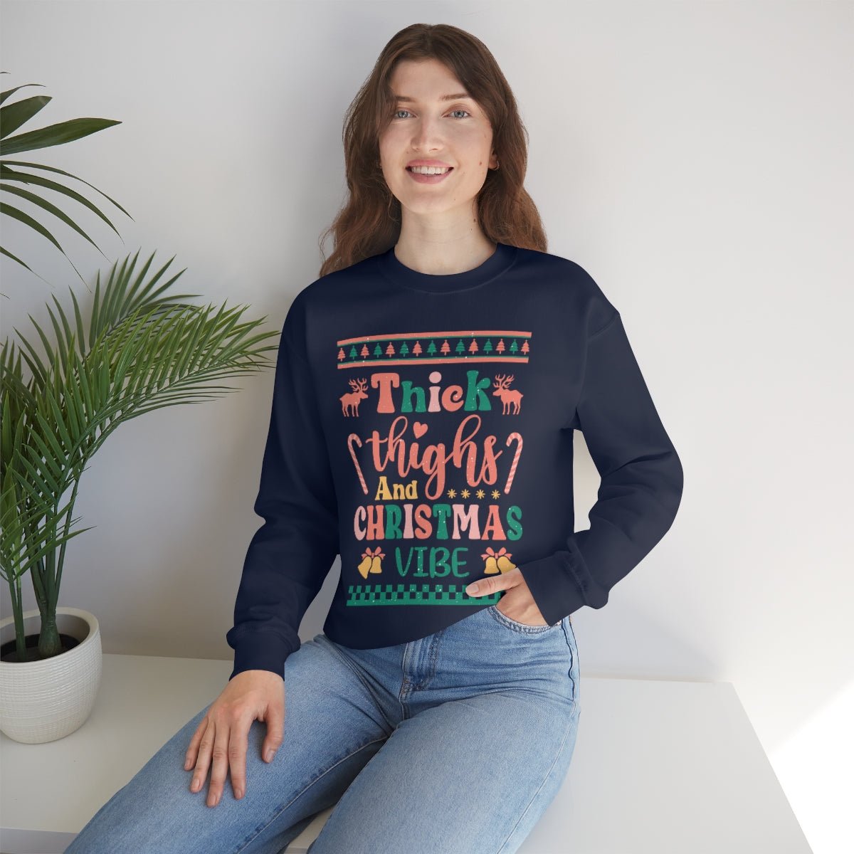 Thick Thighs & Christmas Vibe Ugly Christmas Sweater - We Love Your Gift