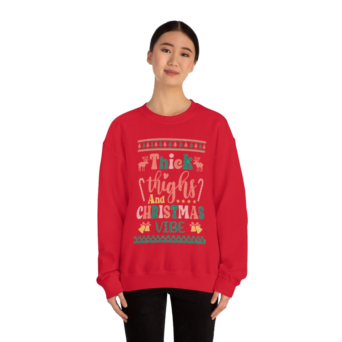 Thick Thighs & Christmas Vibe Ugly Christmas Sweater - We Love Your Gift