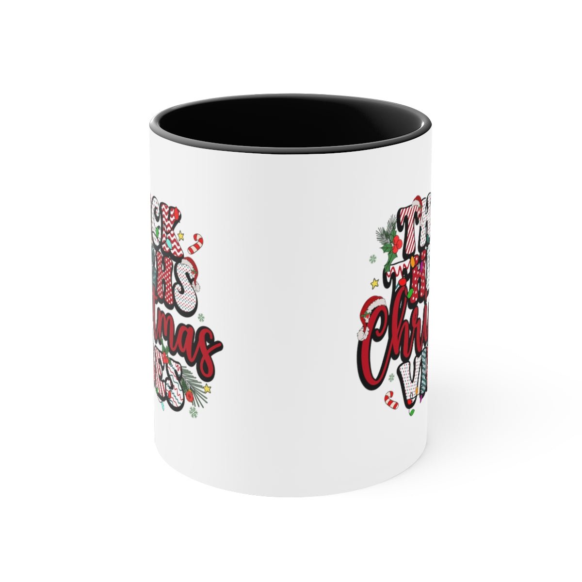 Thick Thighs Christmas Vibes - Color Handled Funny Mug - We Love Your Gift