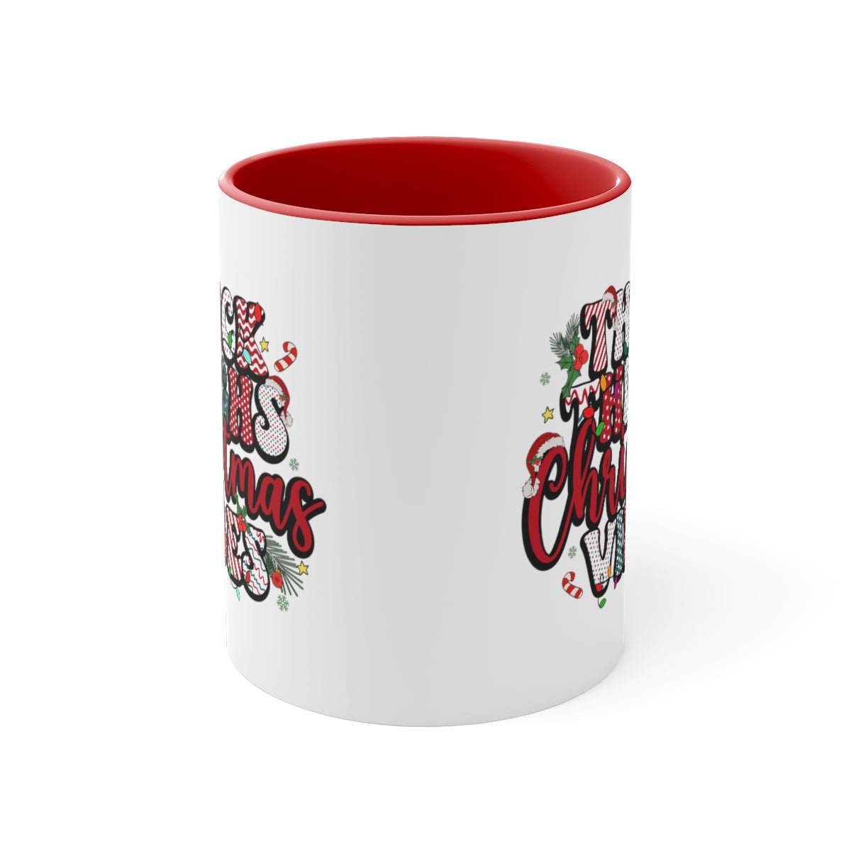 Thick Thighs Christmas Vibes - Color Handled Funny Mug - We Love Your Gift