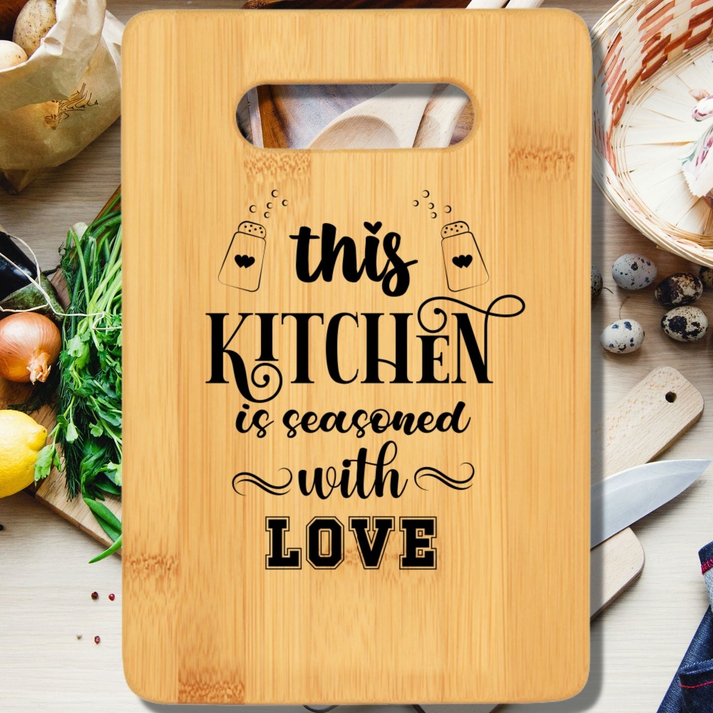 This Kitchen is Seasoned With Love Cutting Board - We Love Your Gift