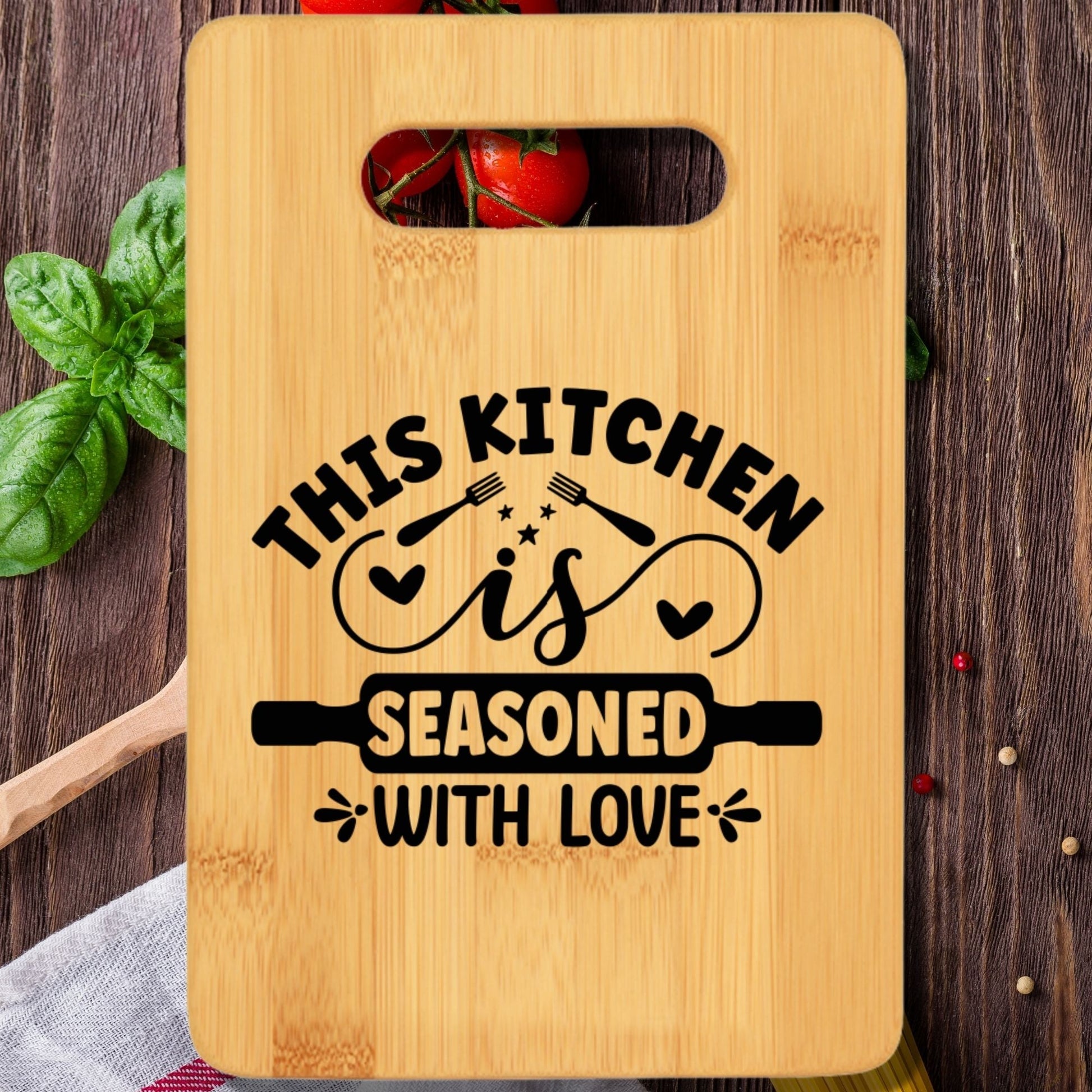 This Kitchen is Seasoned With Love Cutting Board v2 - We Love Your Gift