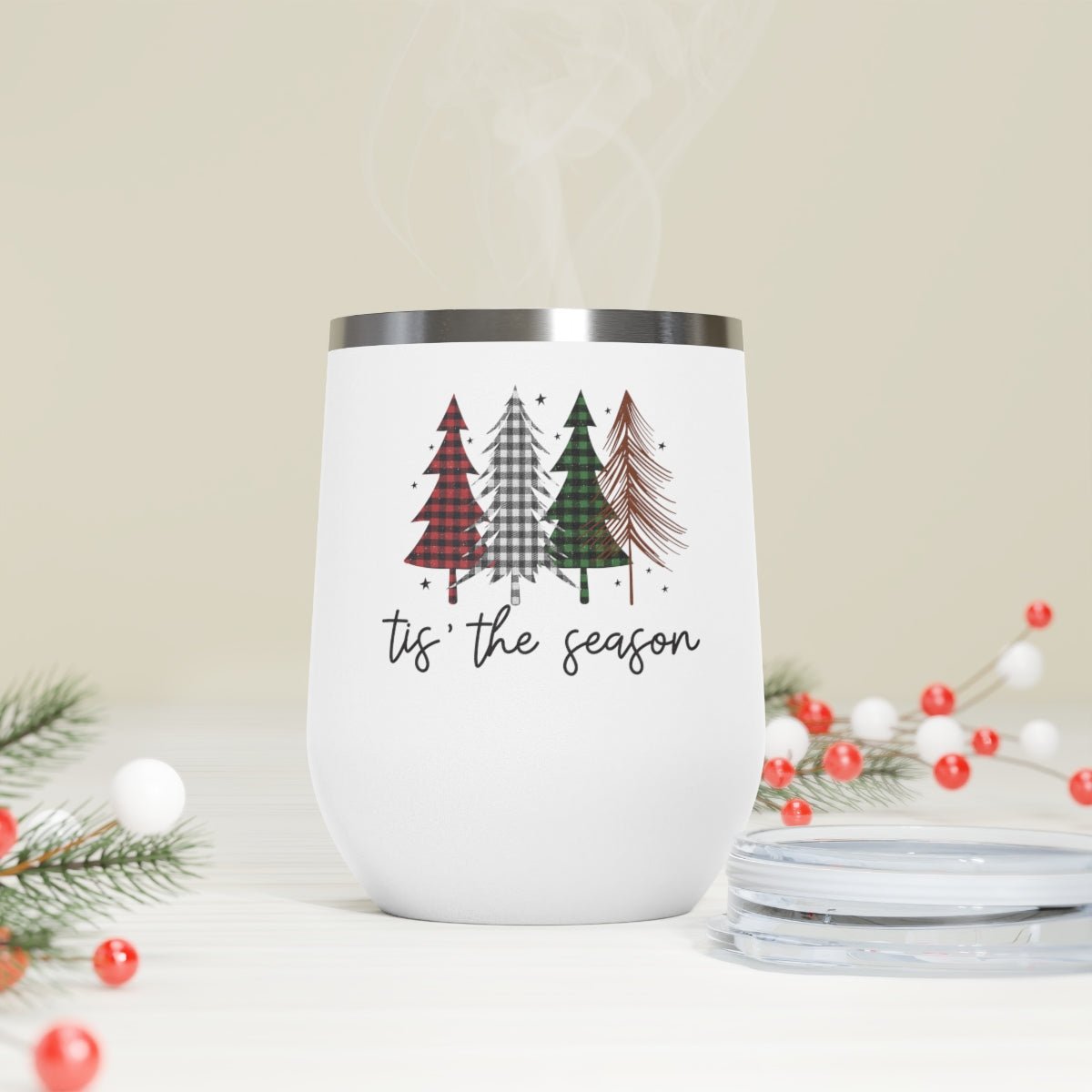 Tis' the Season - Holiday 12oz Insulated Wine Tumbler - We Love Your Gift