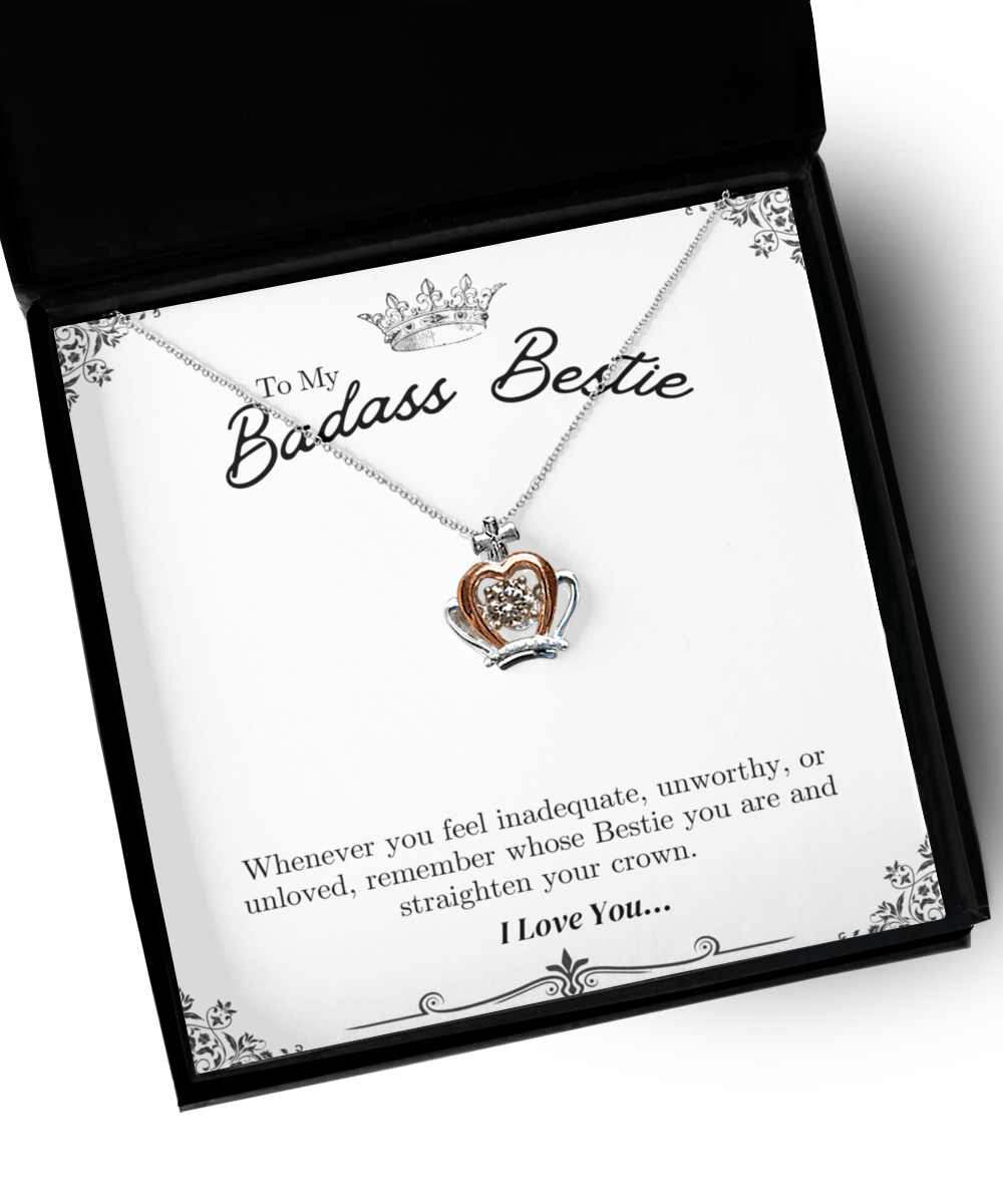 To My Badass Bestie - Crown Necklace - We Love Your Gift