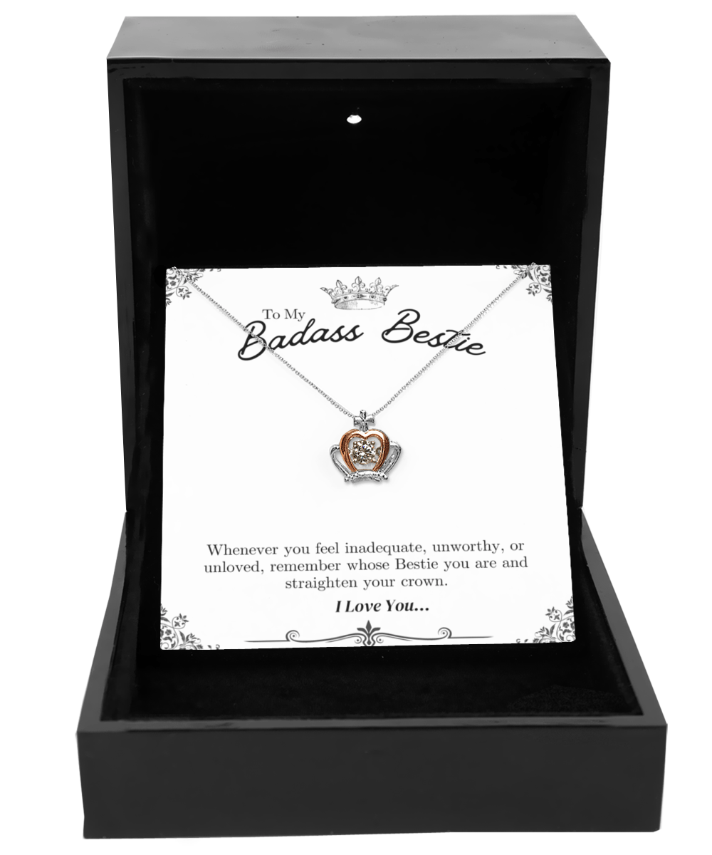 To My Badass Bestie - Crown Necklace - We Love Your Gift