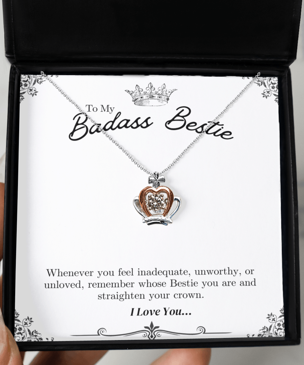 To My Badass Bestie - Crown Necklace - We Love Your Gift