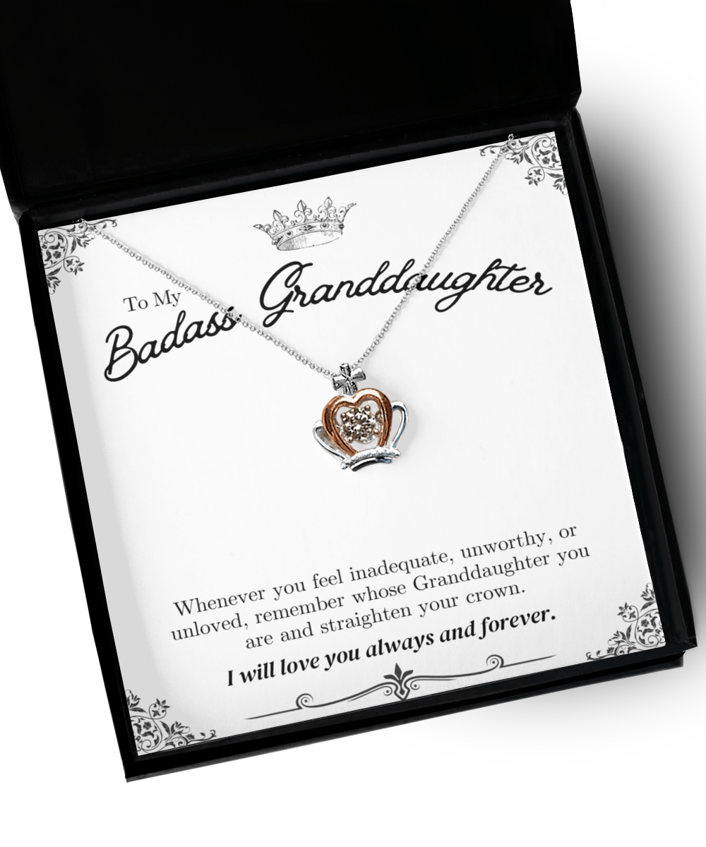 To My Badass Granddaughter - Crown Necklace - We Love Your Gift