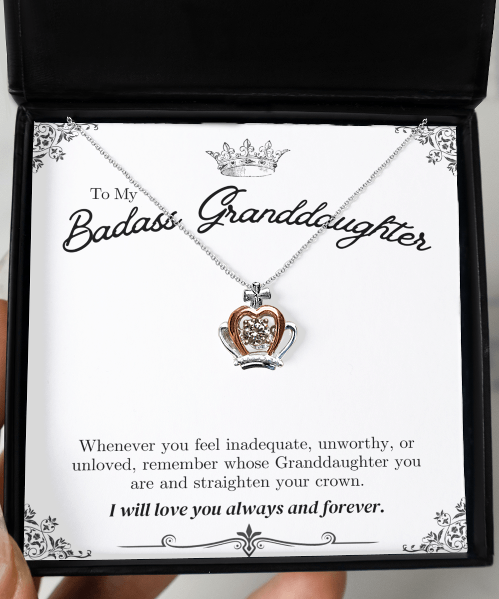 To My Badass Granddaughter - Crown Necklace - We Love Your Gift