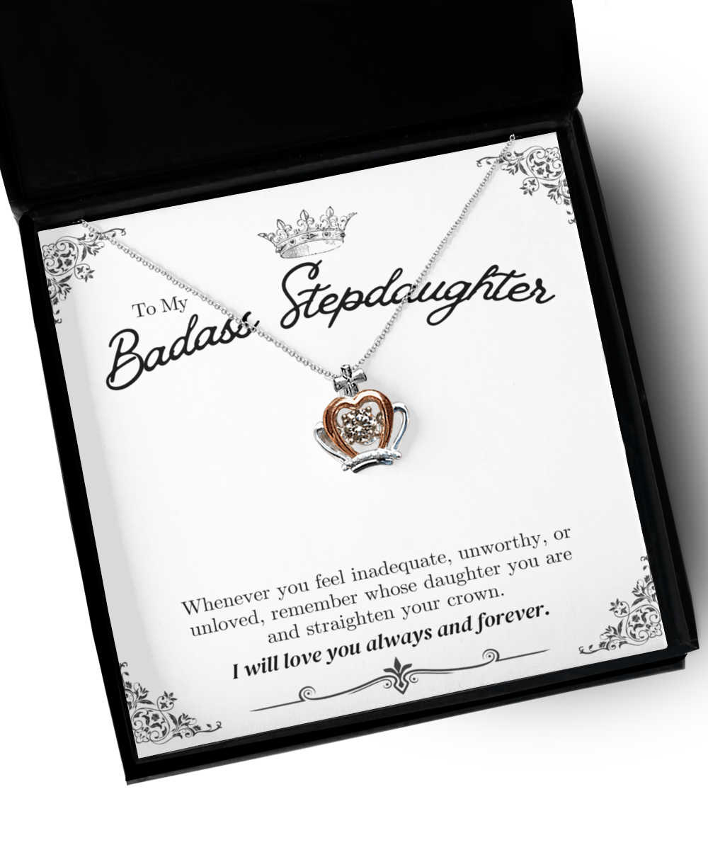 To My Badass Stepdaughter - Crown Necklace - We Love Your Gift