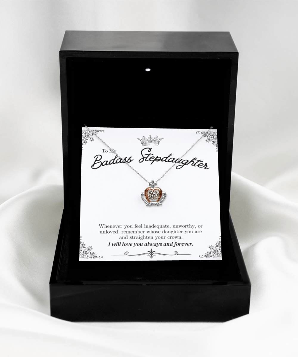 To My Badass Stepdaughter - Crown Necklace - We Love Your Gift