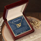To My Beautiful Daughter from Dad - Interlocking Hearts Necklace - Blue Floral - We Love Your Gift