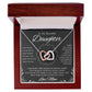 To My Beautiful Daughter from Mom - Interlocking Hearts Necklace - Black and White - We Love Your Gift
