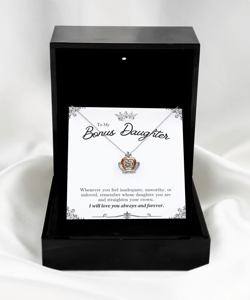 To My Bonus Daughter - Crown Necklace - We Love Your Gift