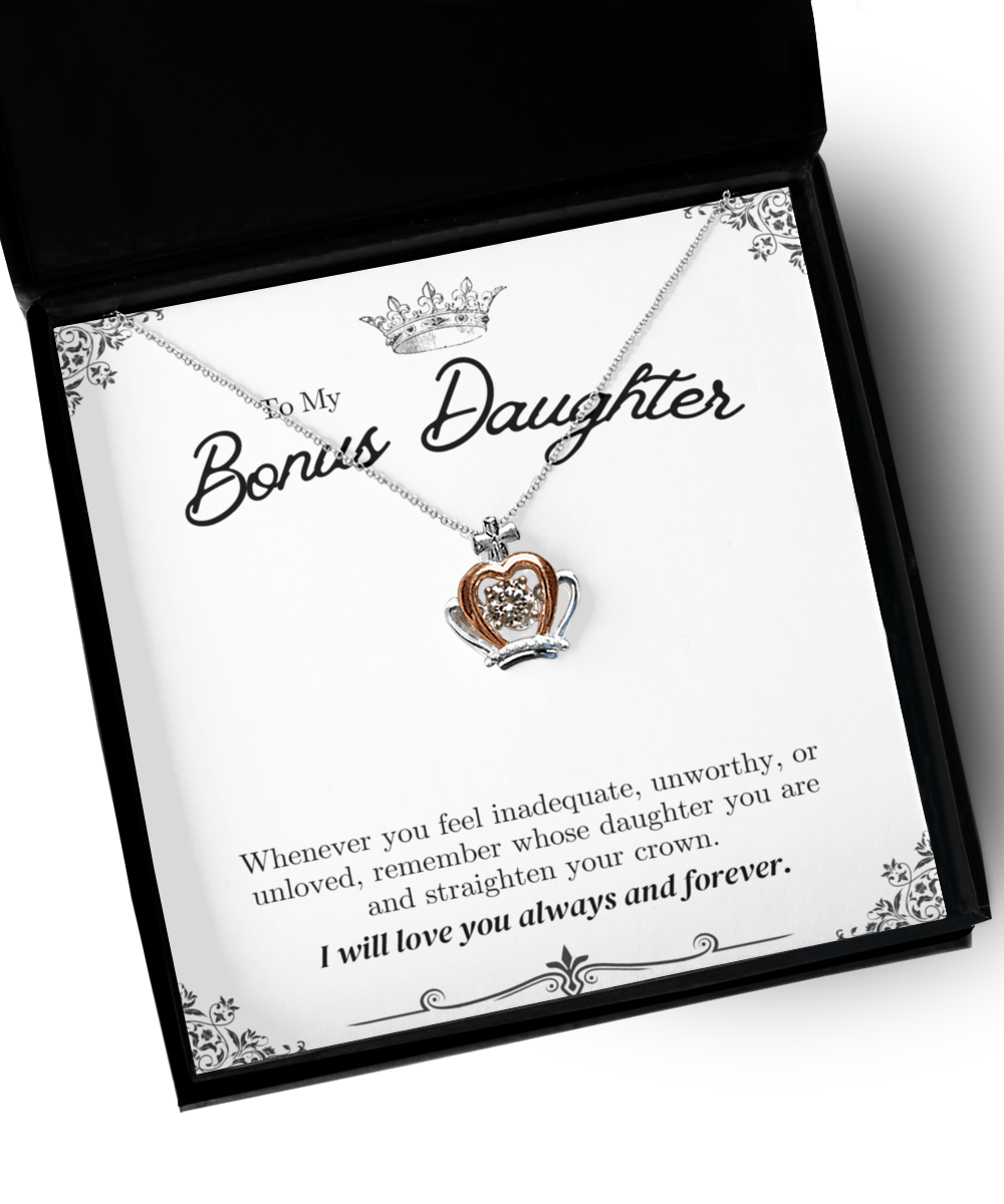 To My Bonus Daughter - Crown Necklace - We Love Your Gift