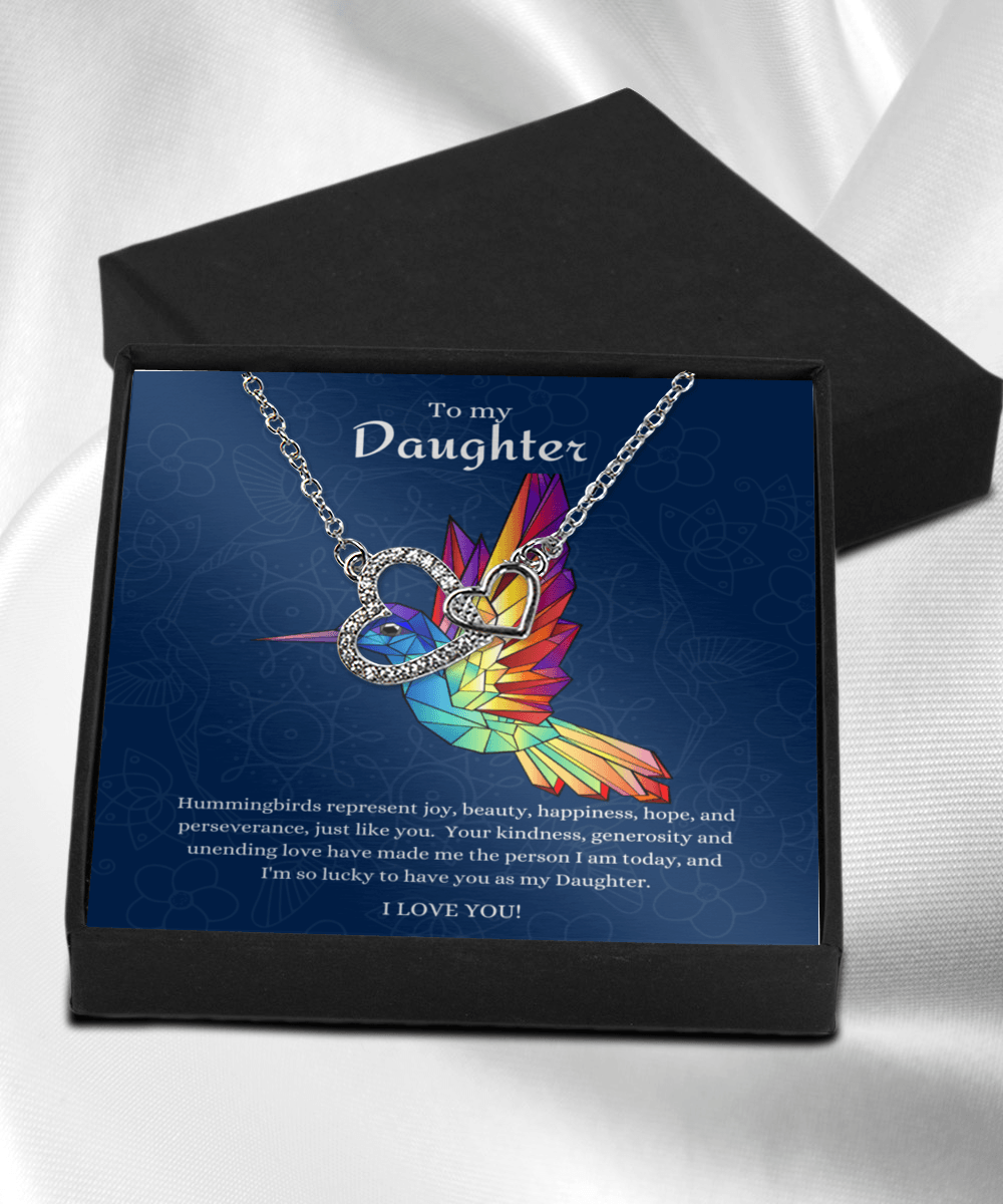 To My Daughter Hummingbird Joy Gift Jewelry Necklace - We Love Your Gift